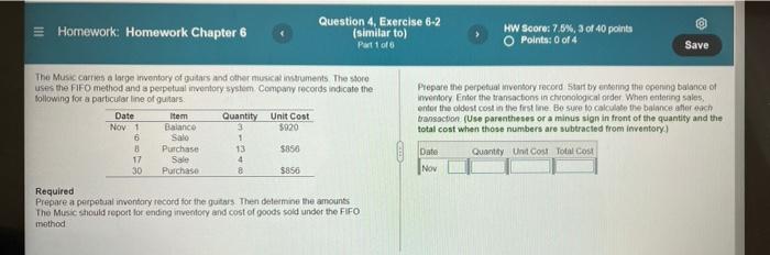 HW Score: 7.5%, 3 of 40 points Points: 0 of 3 Save