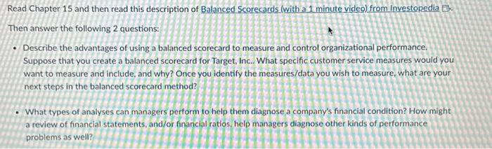  Management Principles: Read Chapter 15 and then read this description of