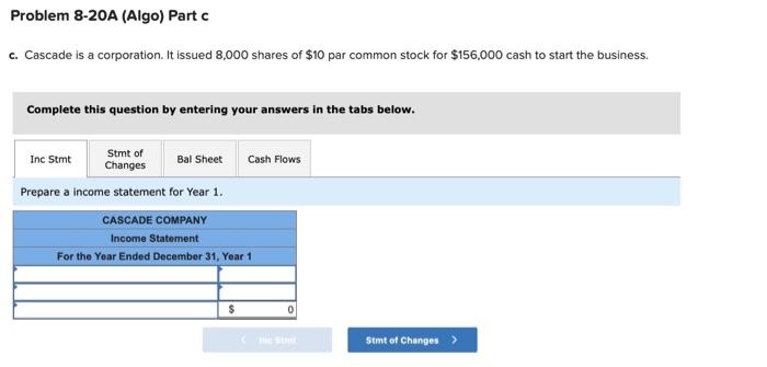 on financial statements LO 8-1 [The following information applies to the questions