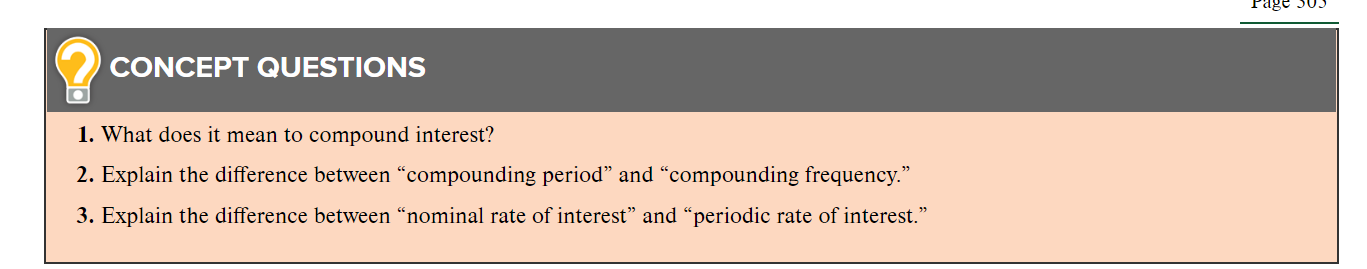  CONCEPT QUESTIONS 1. What does it mean to compound interest? 2.