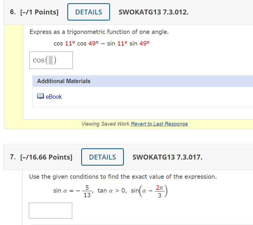 B) -20/21 X (c) tan(a + B) -20/21 X (d) sin(a -