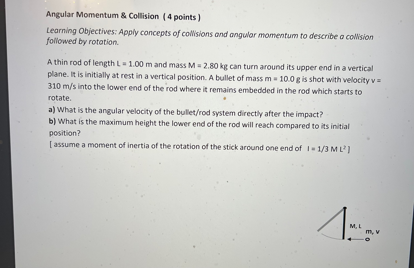 rotational motion and angular momentum. A kid of mass m = 45