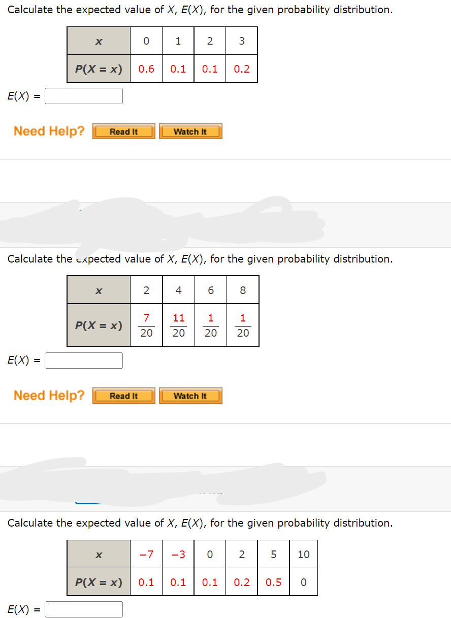 need answer asap! will rate quick! ty!! Calculate the expected value of