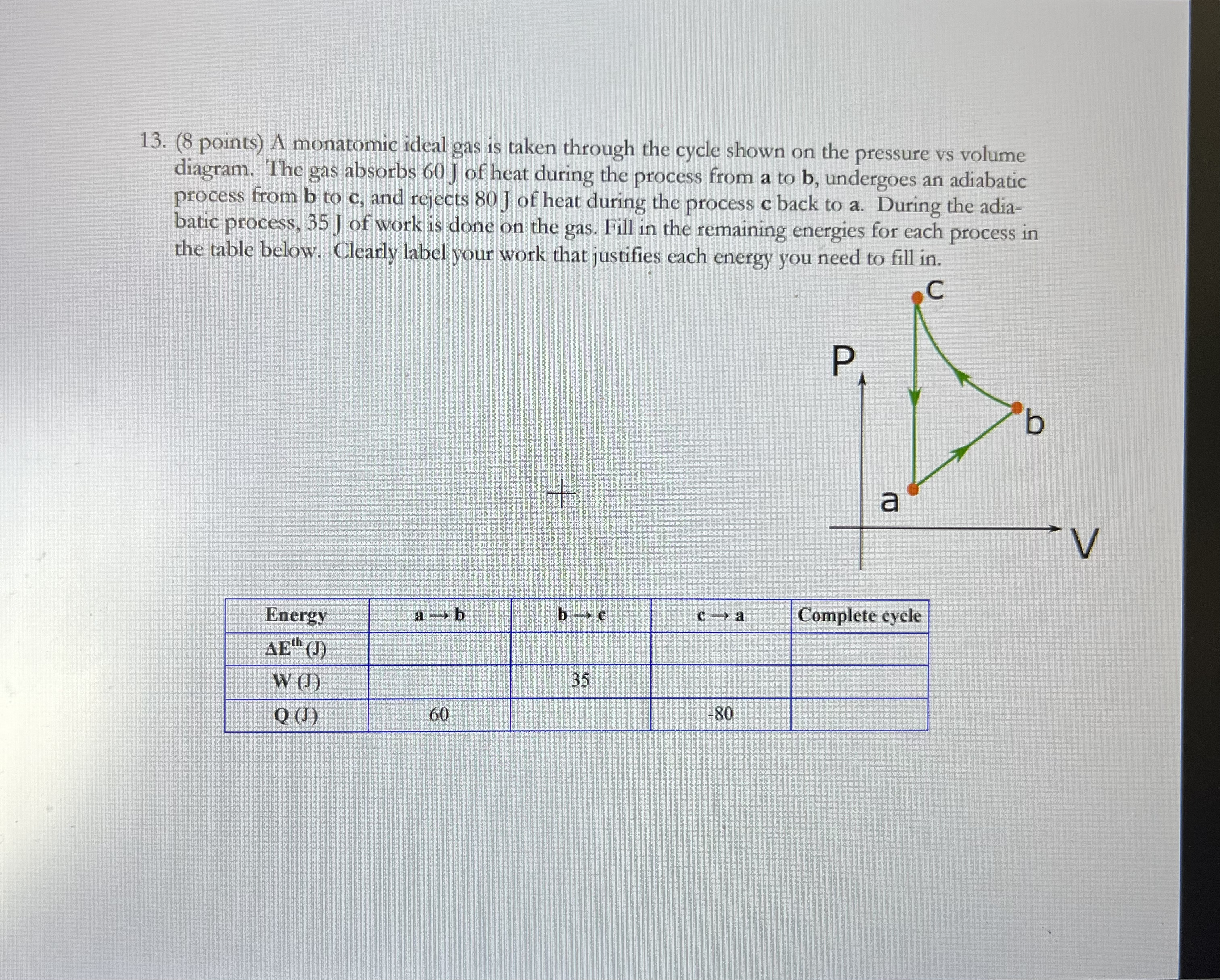 Can you please help me figure out this problem. 13. (8 points)