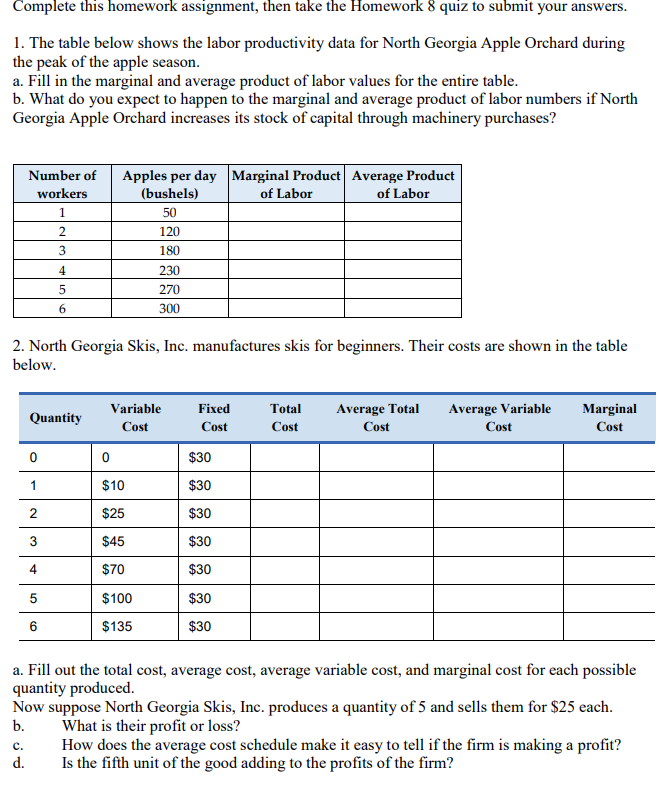 Complete this homework assignment, then take the Homework & quiz to