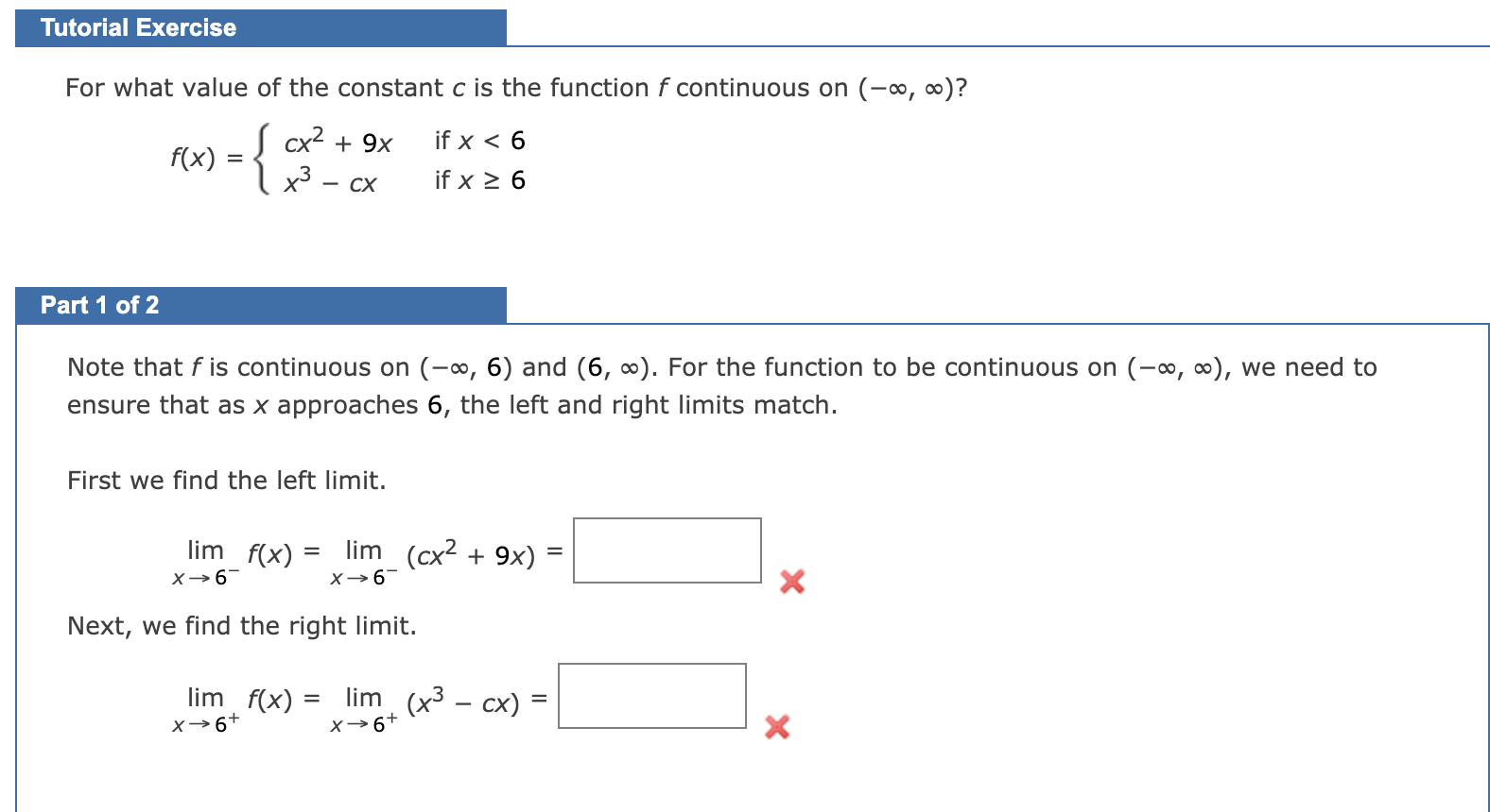 question can be seen in image provided Tutorial Exercise For what value