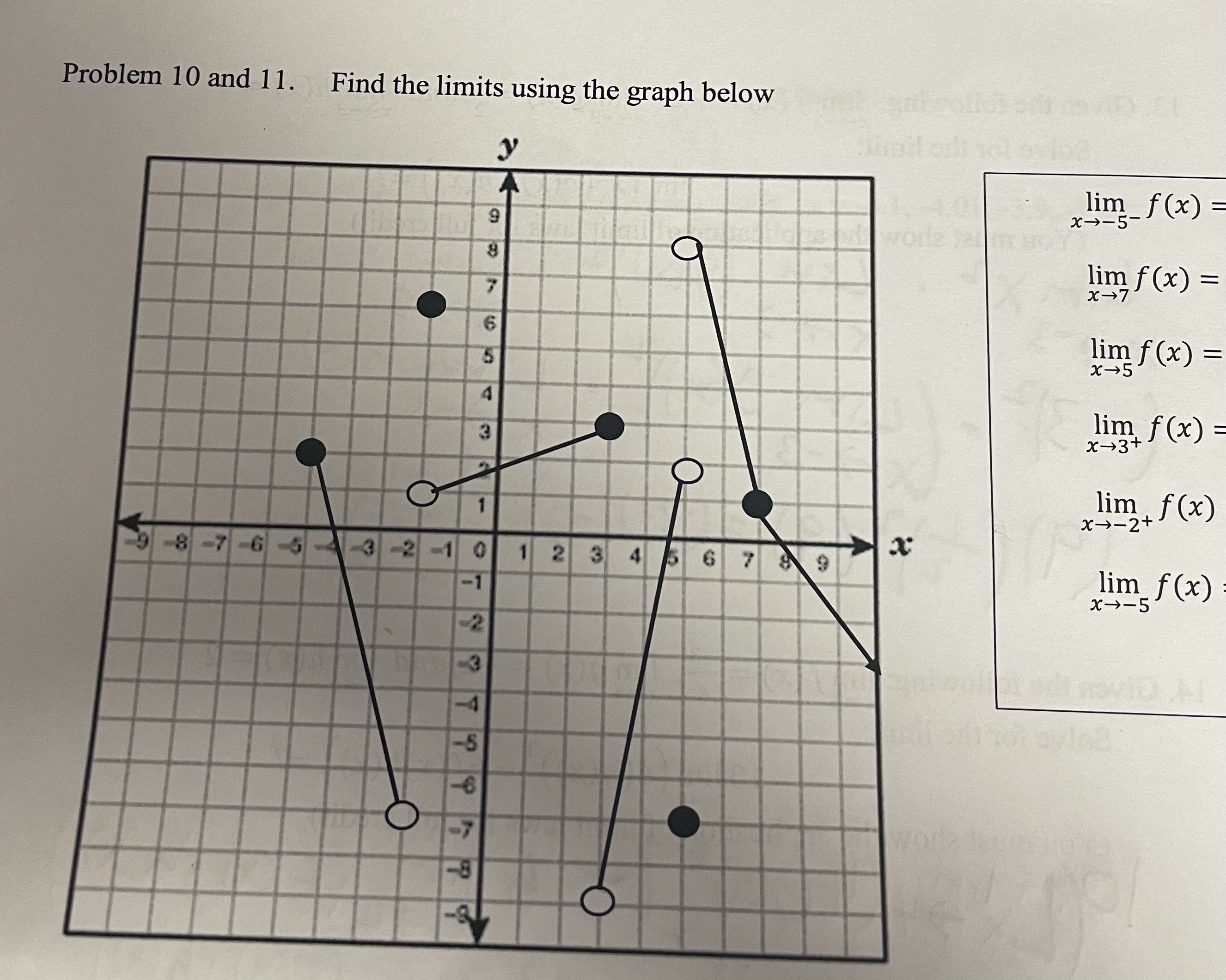 (x) = x--5+ lim f(x) = x- -3- O A lim f