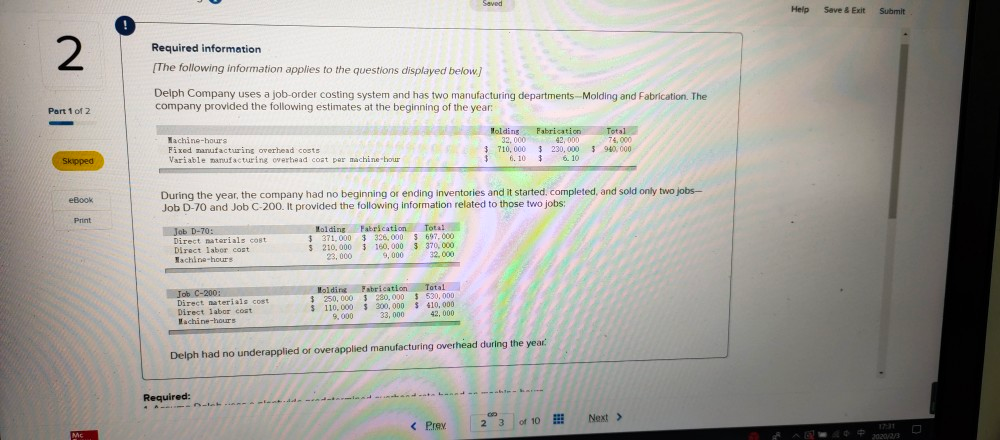  Help Save & Exit Submit Required information The following information applies