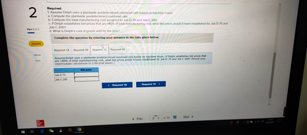 the following estimates at the beginning of the year Part 1 of