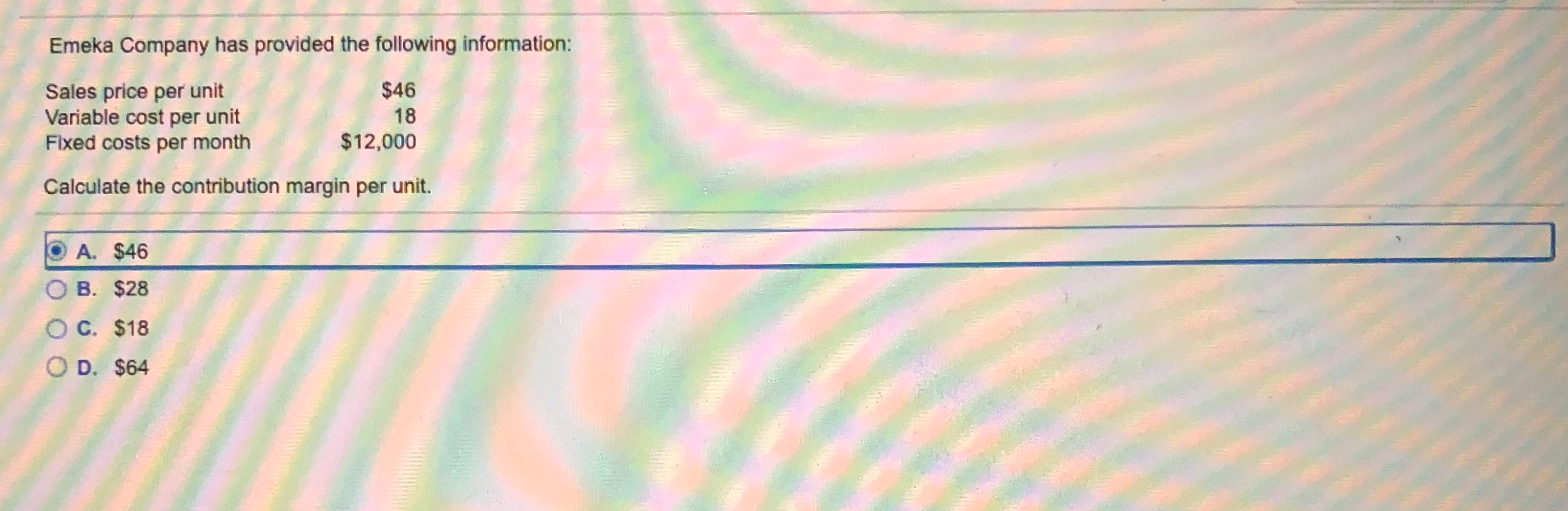 in units is 3,600, and expected sales in units are 4,500. What