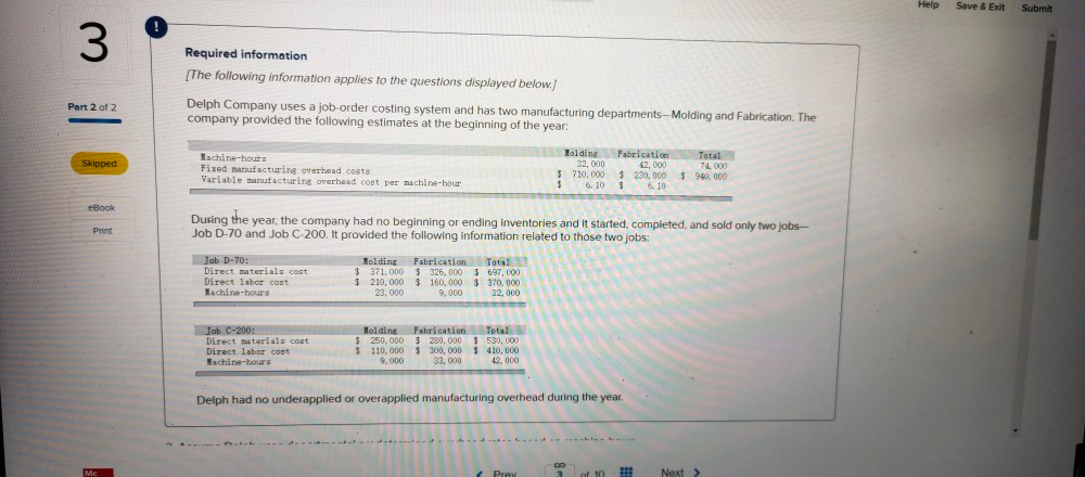  Help Save & Exit Submit Required information The following information applies