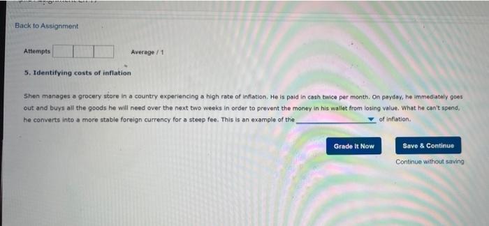  Back to Assignment Attempts Average / 1 5. Identifying costs of
