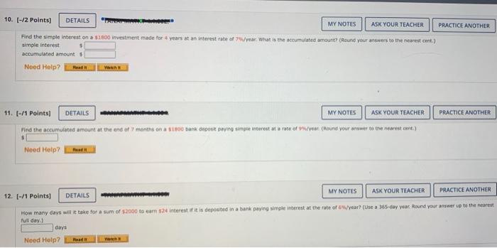  10. [-/2 points) DETAILS MY NOTES ASK YOUR TEACHER PRACTICE ANOTHER