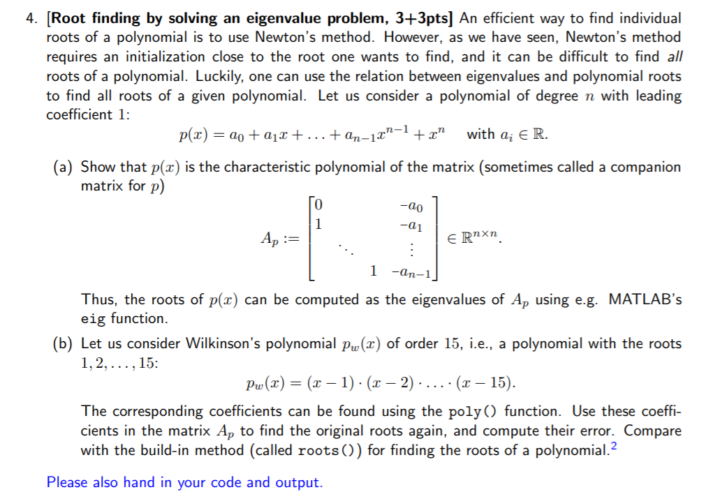  = 20 +212 +...+ an-101-1 4. [Root finding by solving an