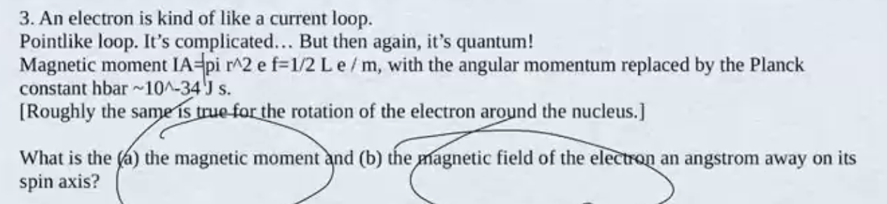 field of the same loop at Im away on its axis? Use