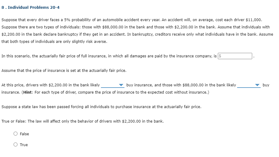 B . Individual Problems 20-4 Suppose that every driver faces a