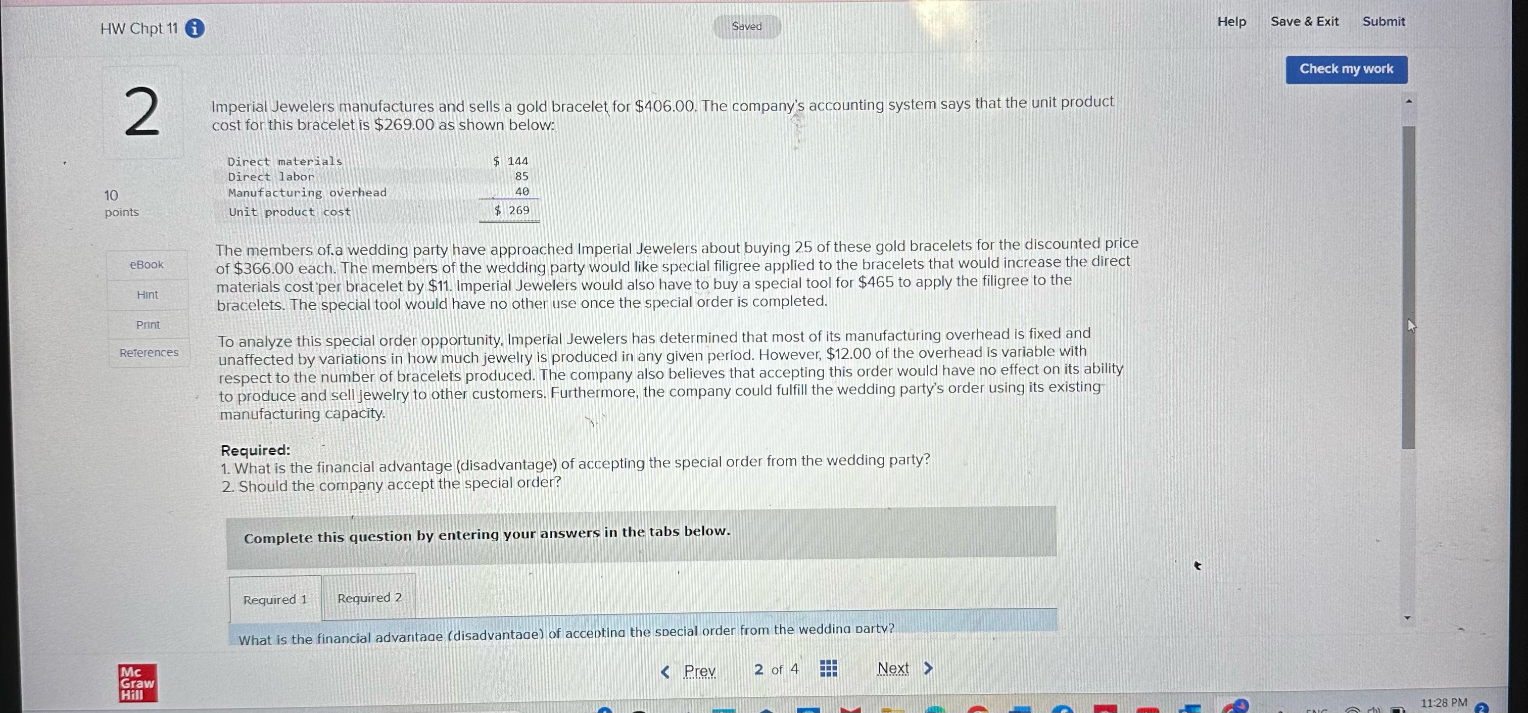  HW Chpt 11 i Saved Help Save & Exit Submit Check