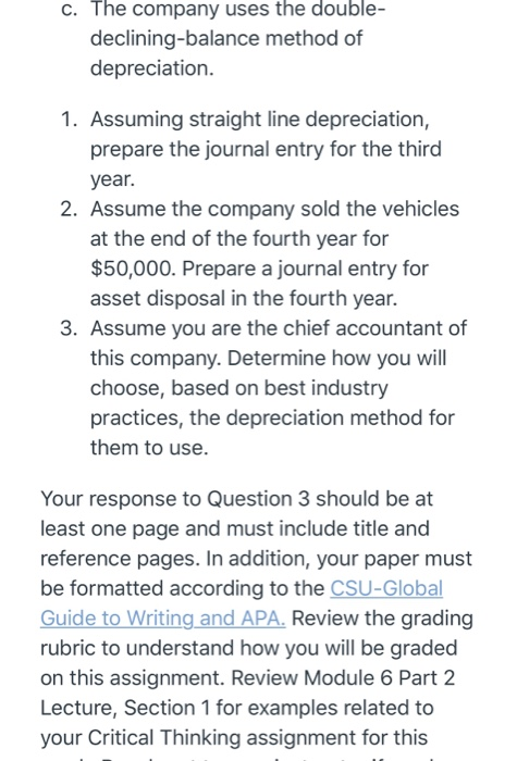 Company purchased a group of new moving trucks for a total amount