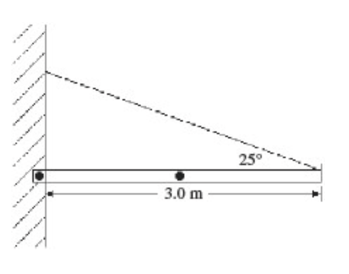 1. A plank is supported by a bolt attached to the side