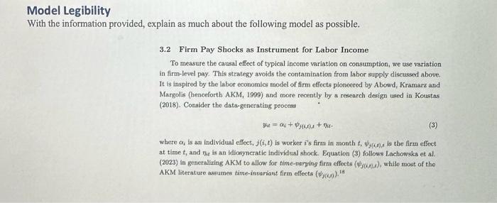 Y9 Model Legibility With the information provided, explain as much about the