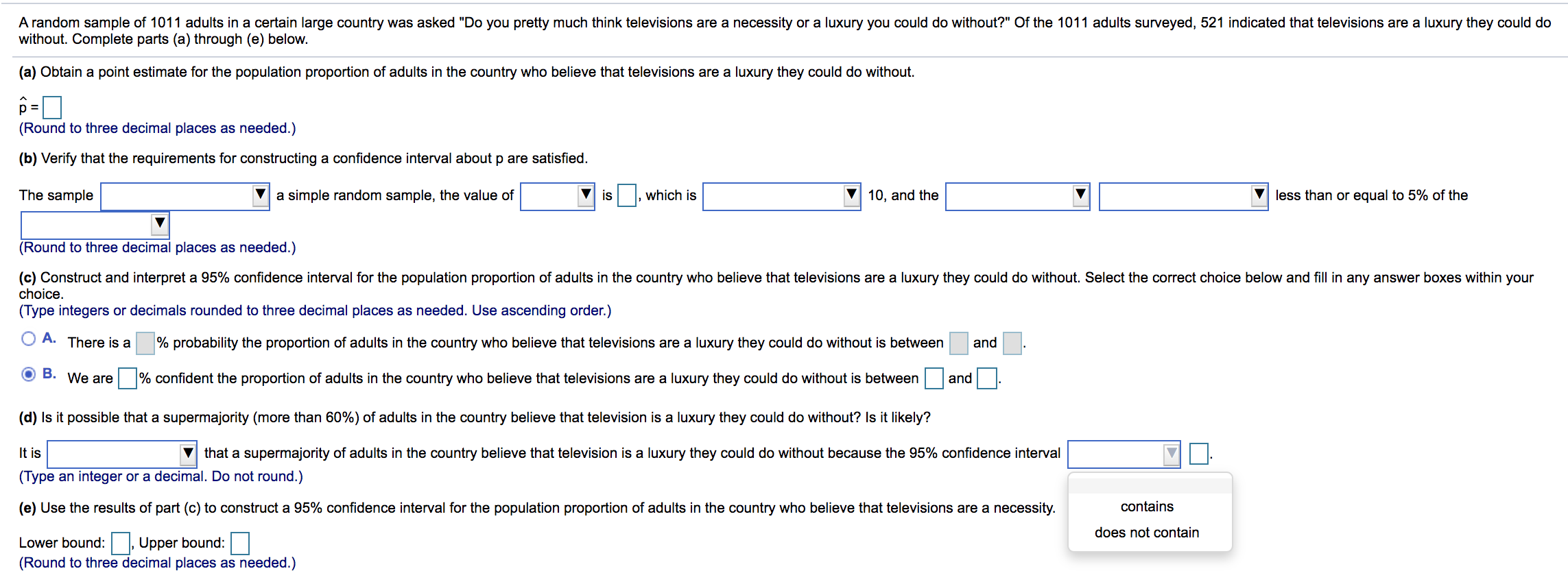 constructing a condence intewal about p are satised. The sample E a