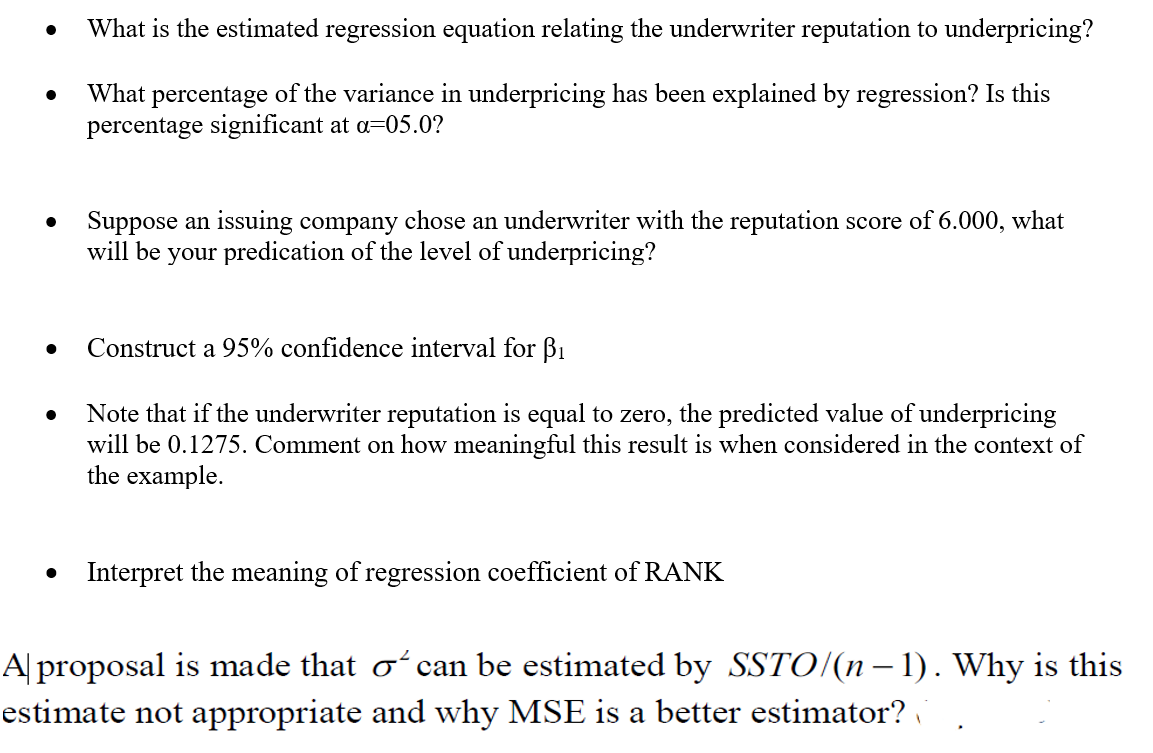 to underpricing? . What percentage of the variance in underpricing has been