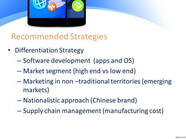 sms Recommended Strategies . Differentiation Strategy - Software development (apps and