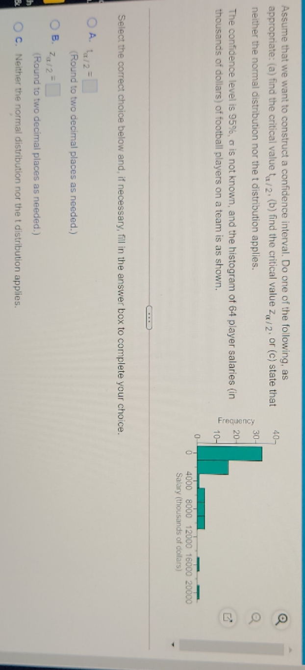 steps to the solution Assume that we want to construct a confidence