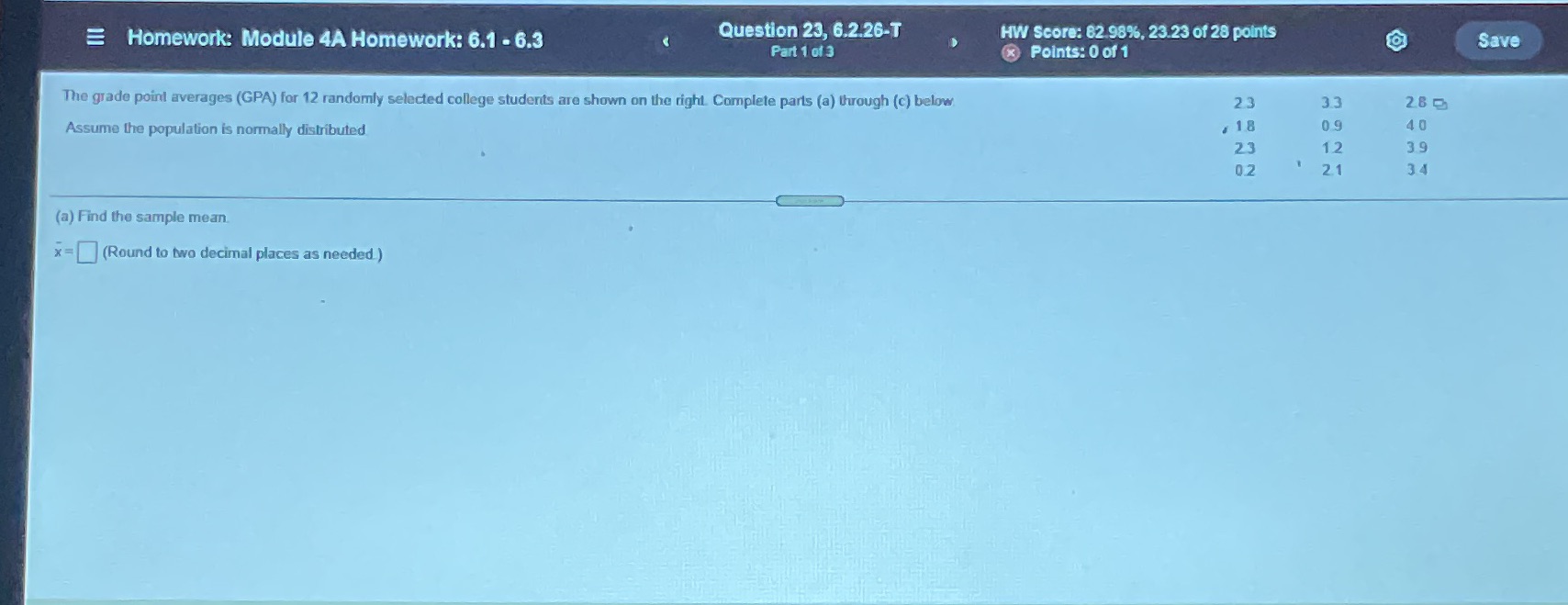 Please help me find the a) sample mean B) Sample standard deviation.
