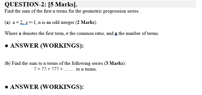 Need Help with this one thank you. QUESTION2: [5 Marks]. Find the