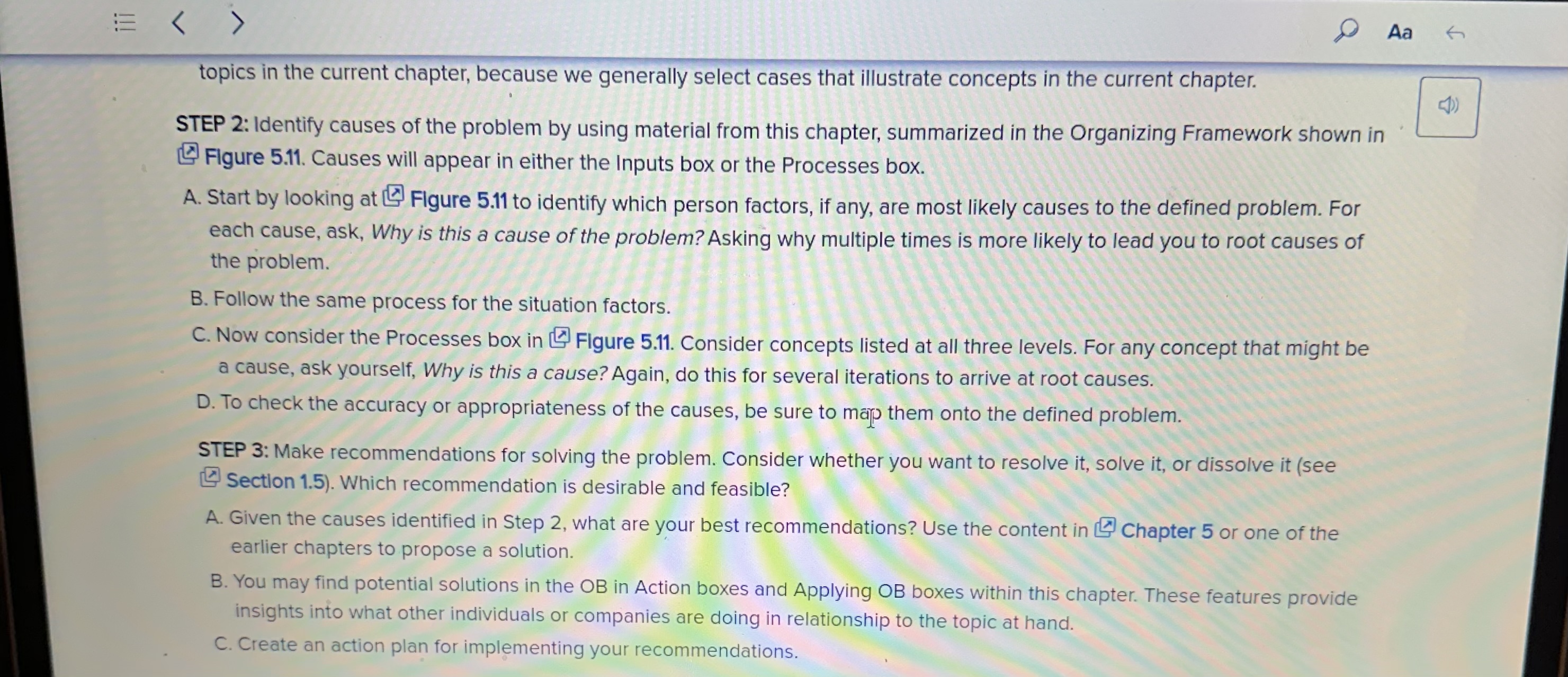 problem. A. Look first at the Outcome box of the Organizing Framework