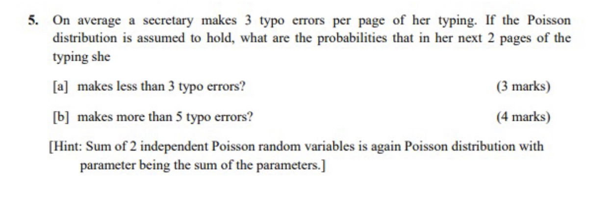 Sir i am suck for this question 5. On average a secretary