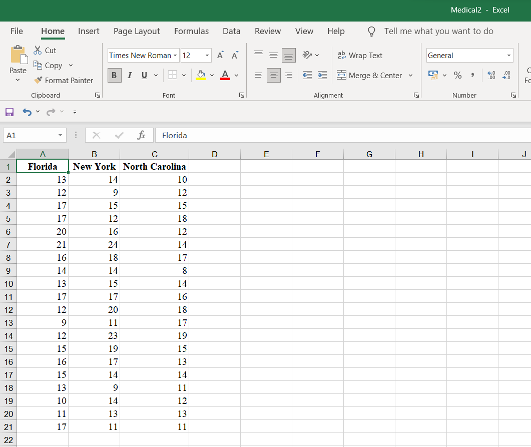 New Roman - 12 A A ce Wrap Text General Be Copy