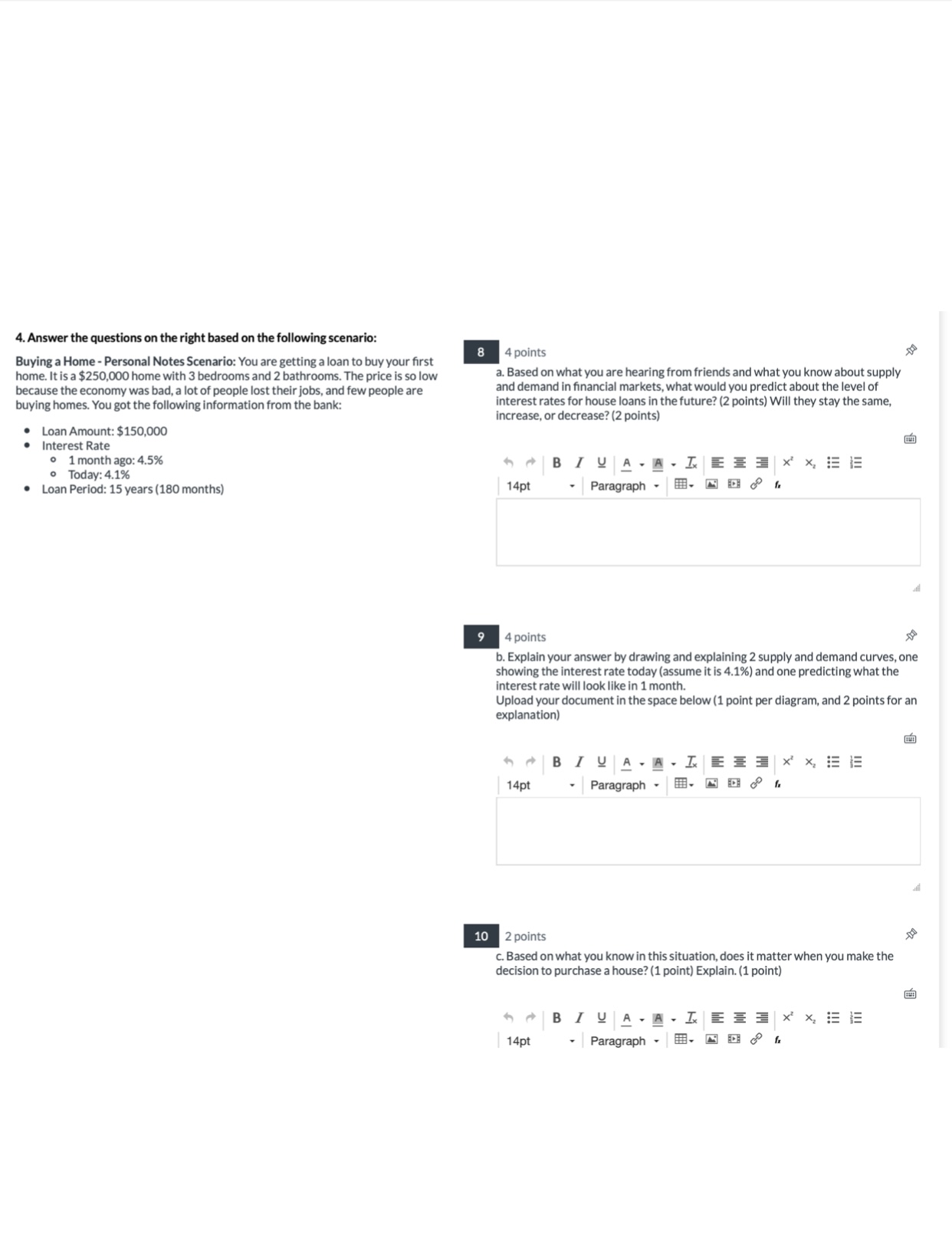  4. Answer the questions on the right based on the following