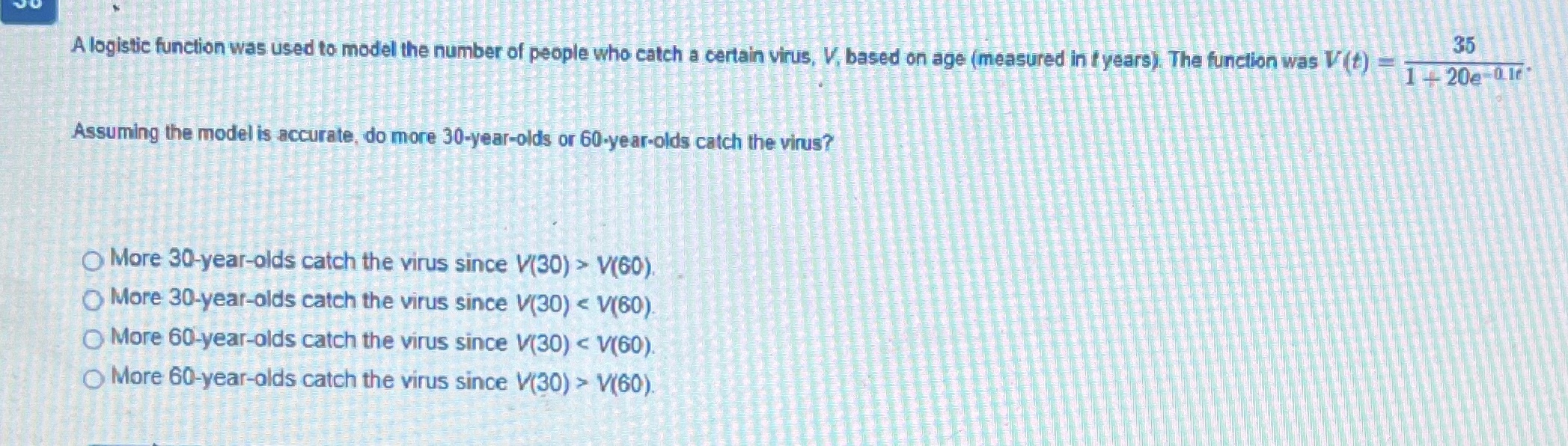  35 A logistic function was used to model the number of