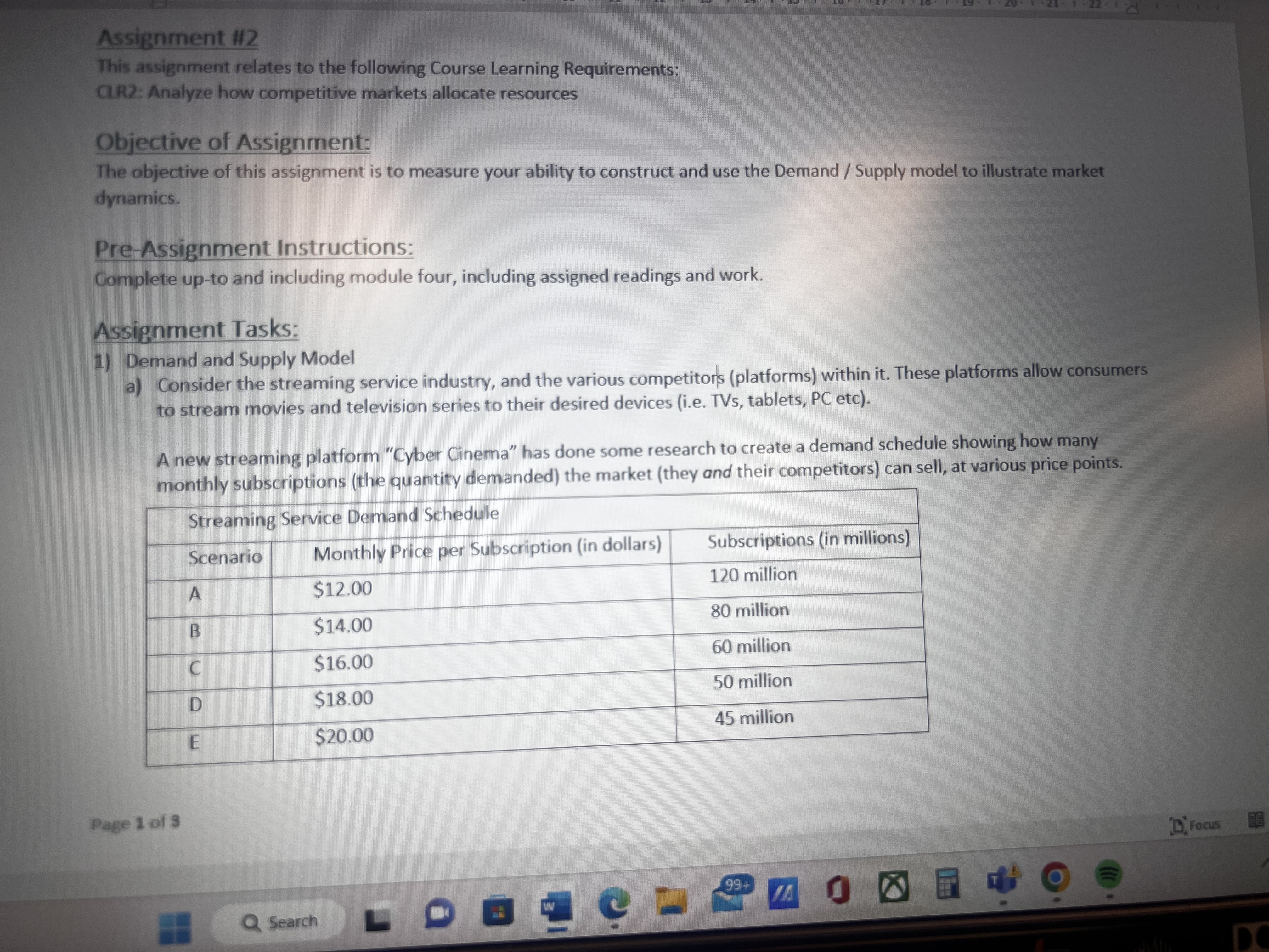  Assignment #2 This assignment relates to the following Course Learning Requirements: