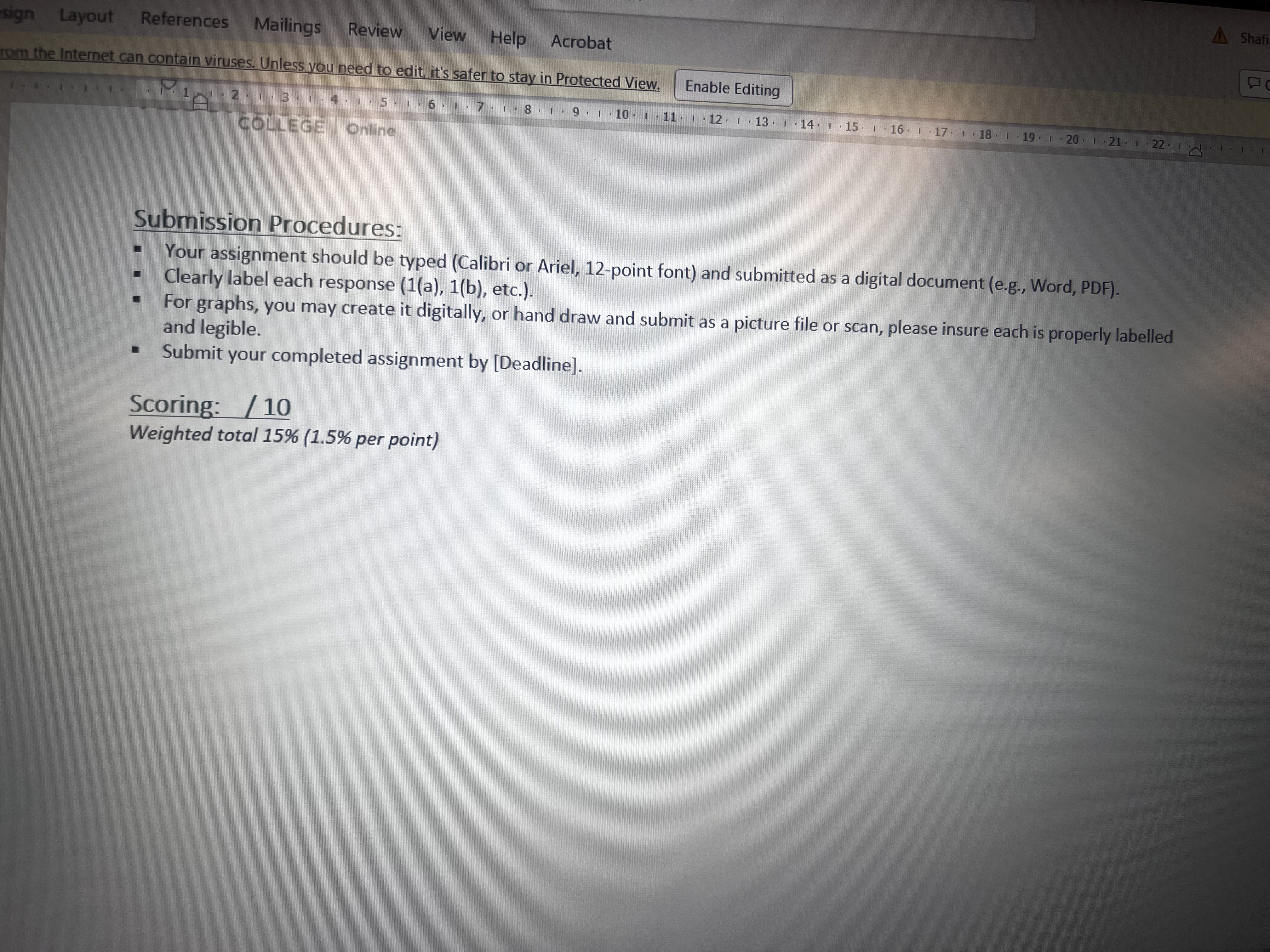 of this assignment is to measure your ability to construct and use