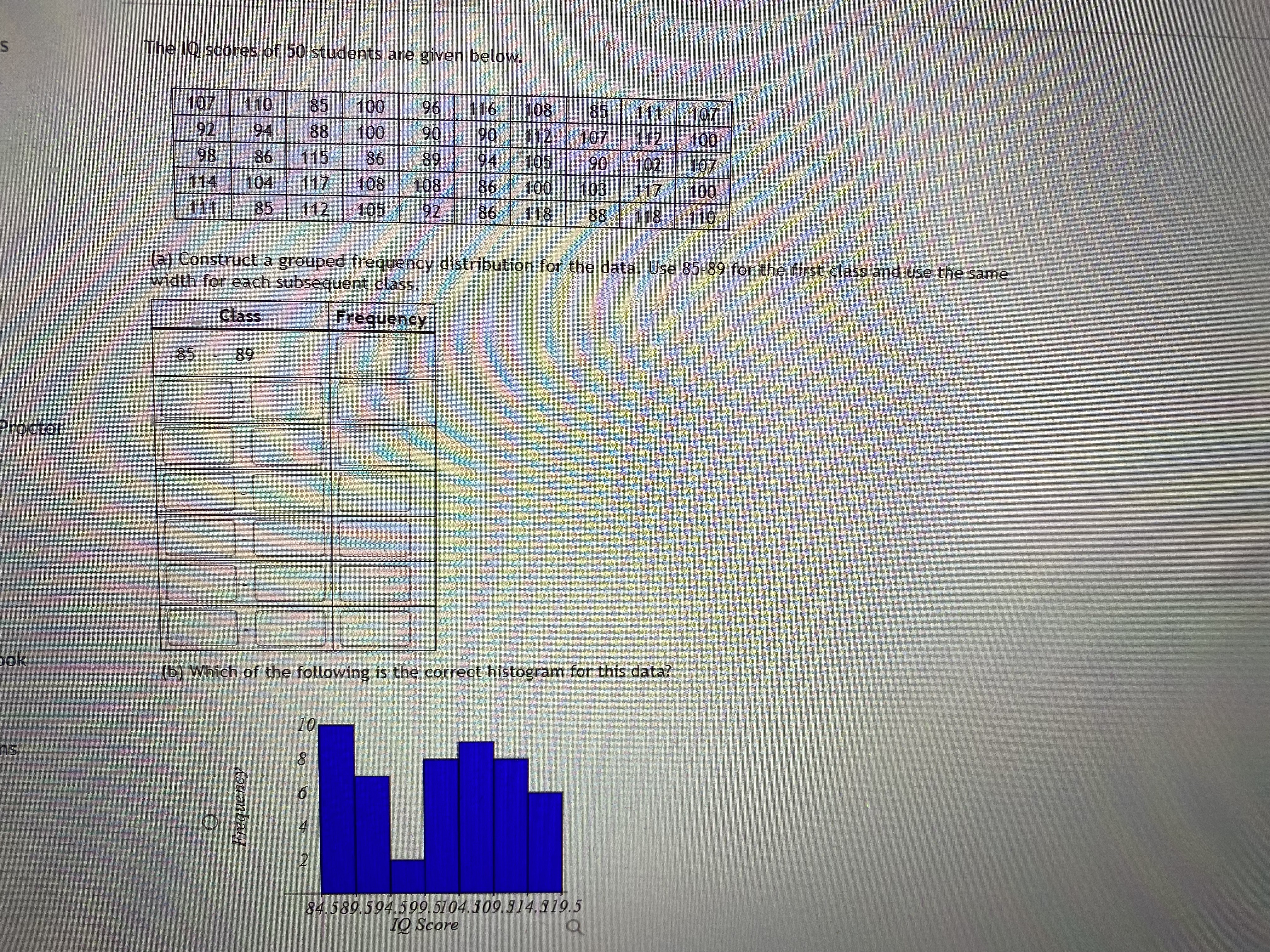 selected college students. Round answers to 3 decimal places where possible. 3