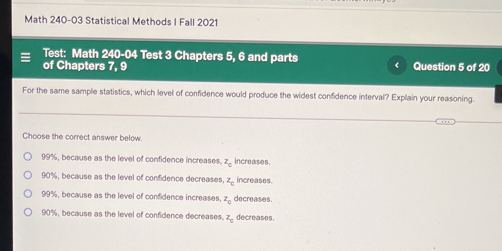 Math 240-03 Statistical Methods | Fall 2021 Test: Math 240-04 Test