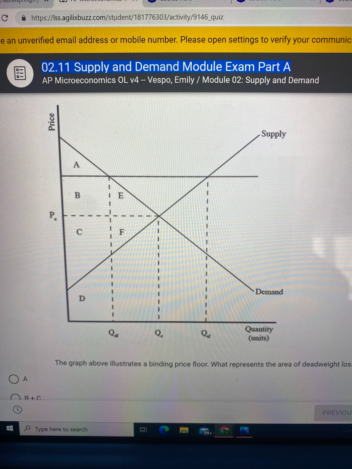 C https://Iss.agilixbuzz.com/student/181776303/activity/9146_quiz e an unverified email address or mobile number. Please