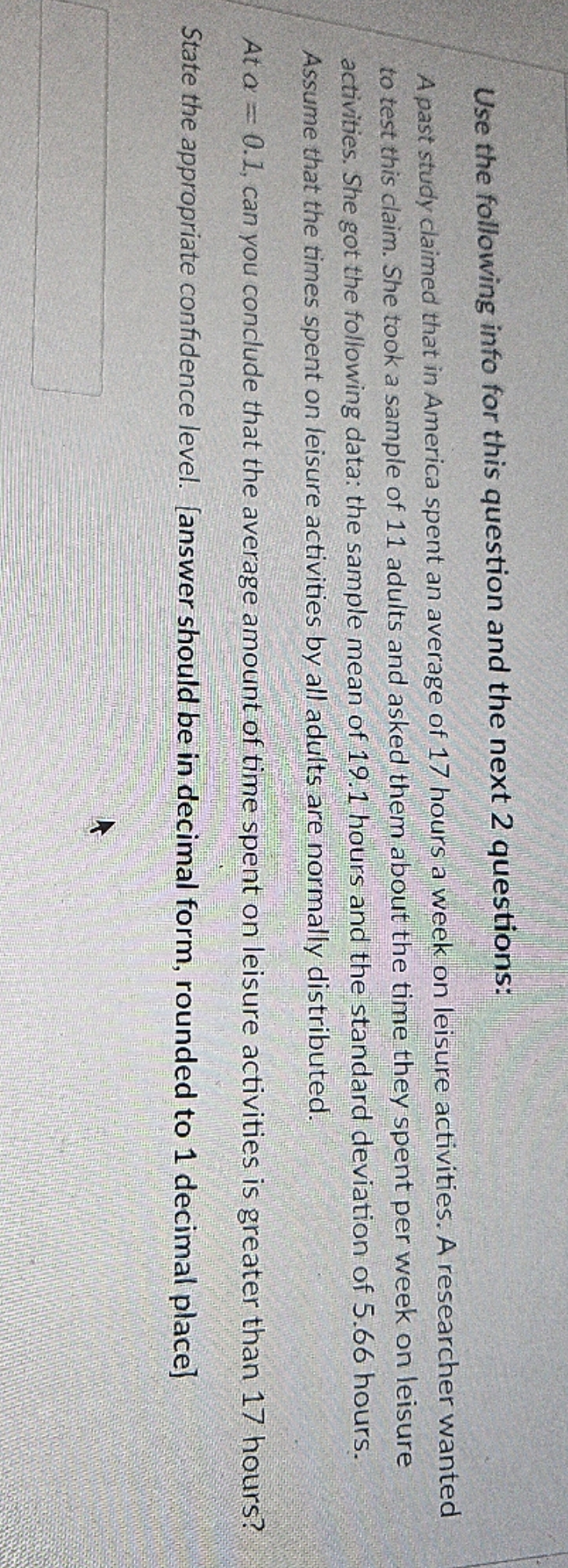 final answer please Use the following info for this question and the