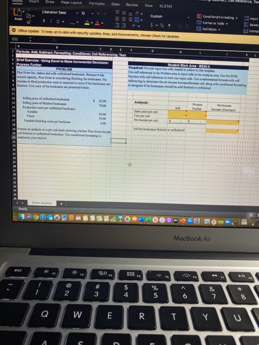 Can someone please help answer these using execl Home Insert Draw Page