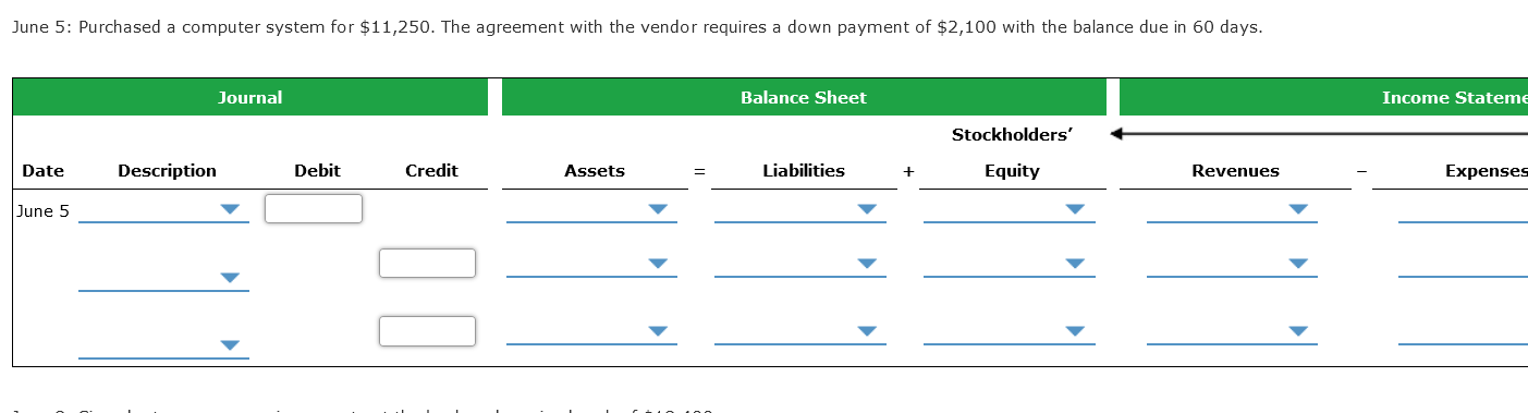 transactions occurred during the first month of business: Required: 1. Prepare journal