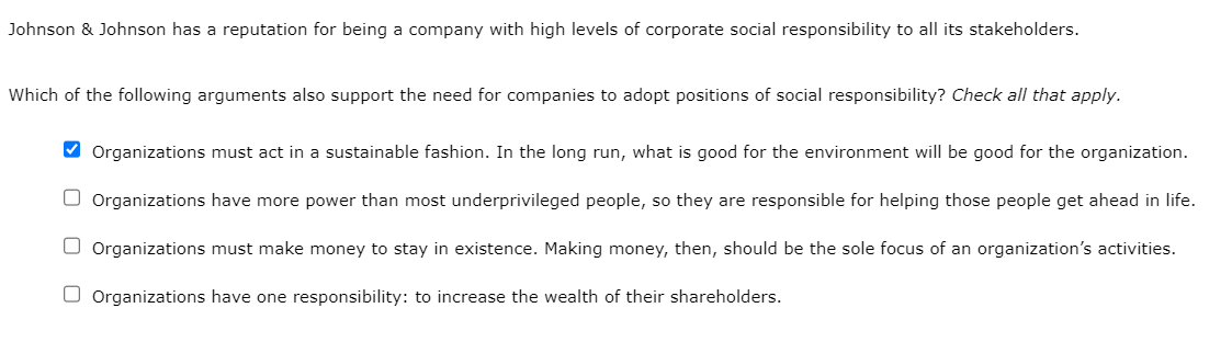 Johnson & Johnson has a reputation for being a company with high