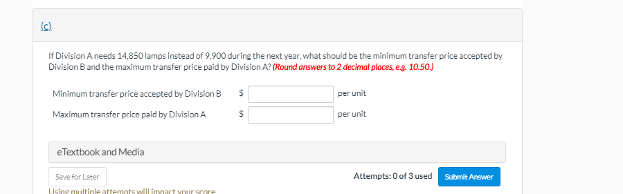 makes and sells student desks. Division B manufactures and sells reading lamps.