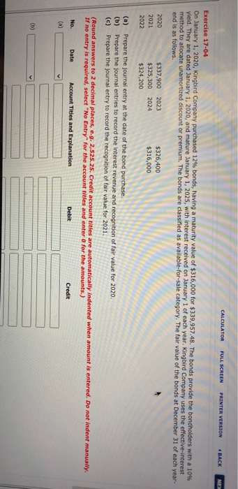  CALCULATOR FULL SCREEN PRINTER VERSION BACK NE Exercise 17-04 On January