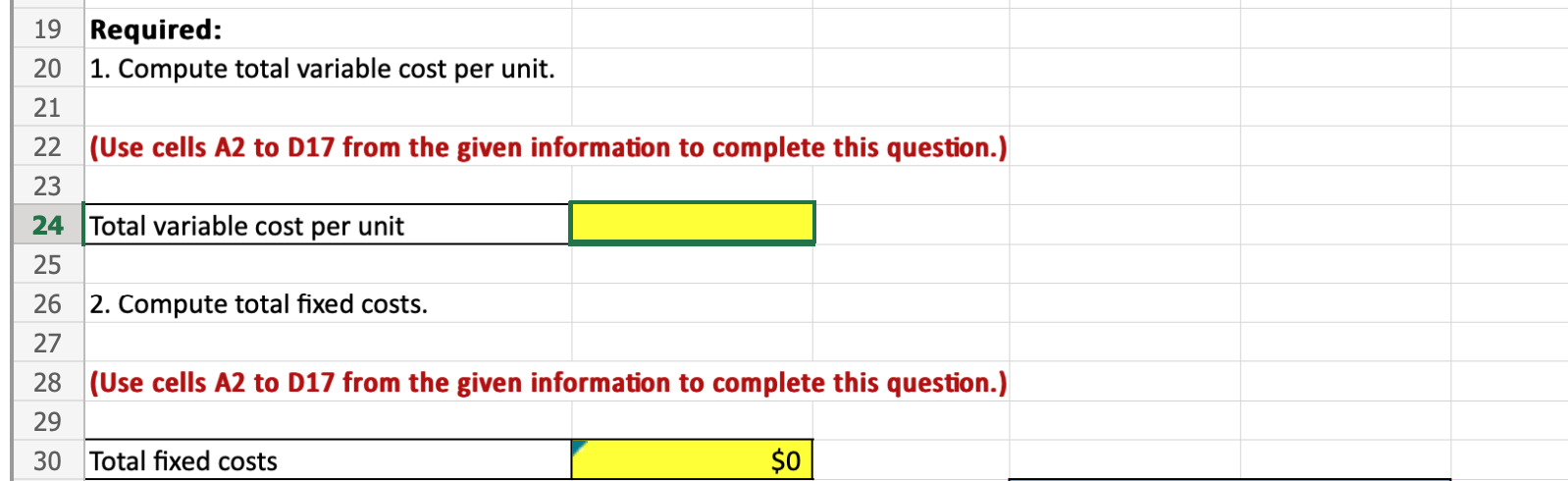 D E F C 1 2 Tempo Company's fixed budget (based on