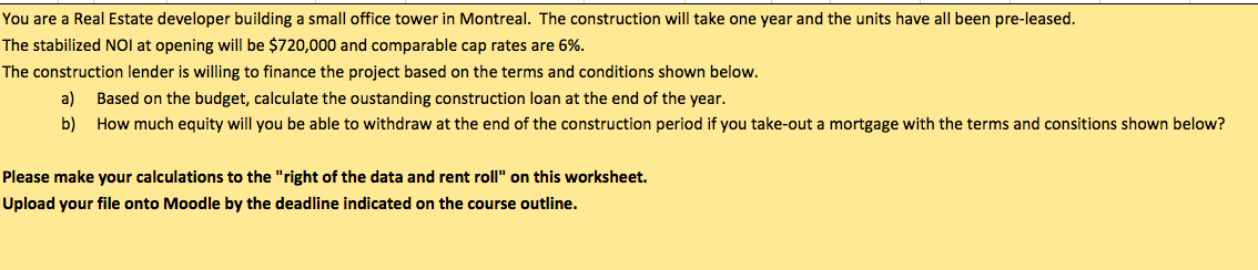  Please include all calculations You are a Real Estate developer building