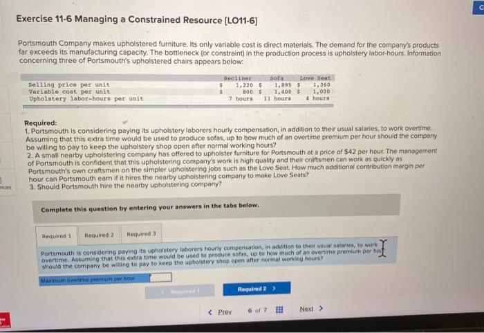 do you mind answering the 3 requirements C Exercise 11-6 Managing a