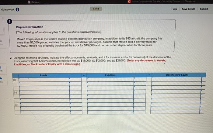  M Connect Homework Saved Help Save & Falt Submit Required information